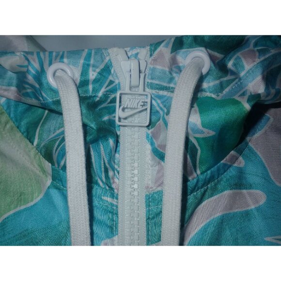 Nike Womens S Windbreaker Jacket Tropical Print Hooded Lightweight Polyester - Picture 4 of 7